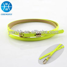 gold buckle skinny pu belts ,v belt