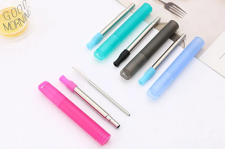 New Foldable Stainless Steel Drinking Straw