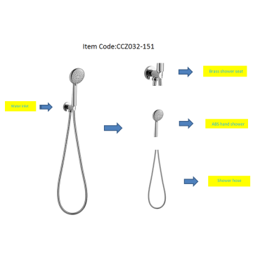 ABS handdouche plus messing douchehouder set