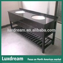 Floor Mounted Hotel bathroom vanity with Mini Back Splash