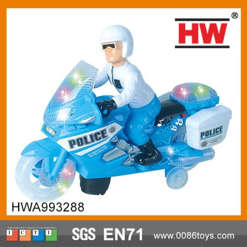 रोशनी प्लास्टिक खिलौना मोटरसाइकिल के साथ पुलिस खिलौना मोटरसाइकिल