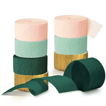 Olive Green and Brown Crepe Paper Streamers for Boho Weddings and Parties