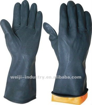 Black Industrial Gloves, Heavy Duty Rubber Gloves