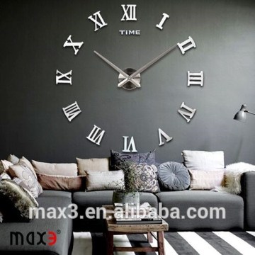 3d creative diy acrylic mirror wall clock for decor big party