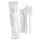 Meddium Weight White Plastic Cutlery Set with Napkin Individually