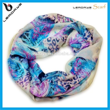 best selling printing leopard feather infinity scarf
