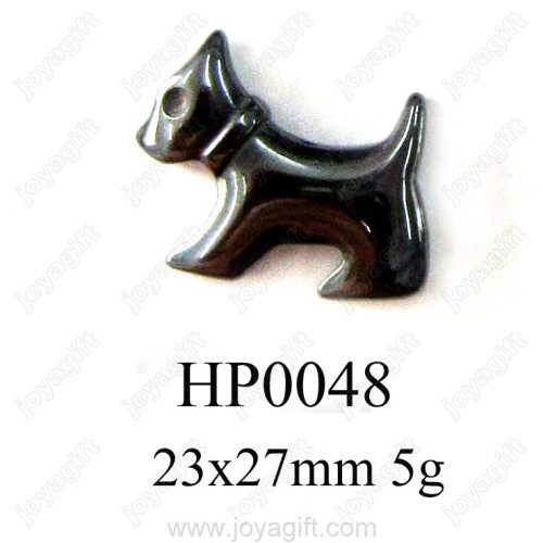 Hematite Dog Pendant