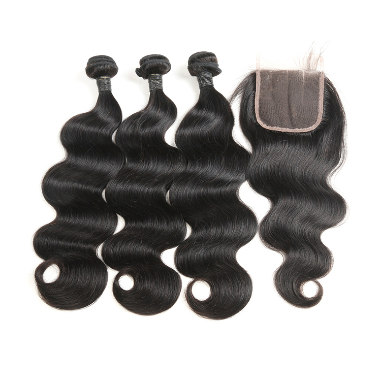 Wholesale Lace Closure Bundles, Ear To Ear Lace Closure Peruvian Hair 3 Bundles With Closure peruvian hair