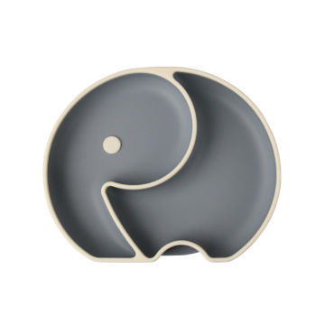Elephant Shaped Silicone Baby Suction Divided Plate