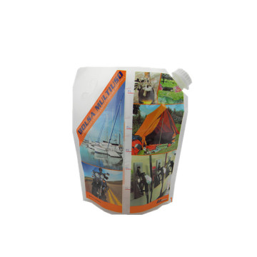 Custom printed spout bag packaging for engine lubricant