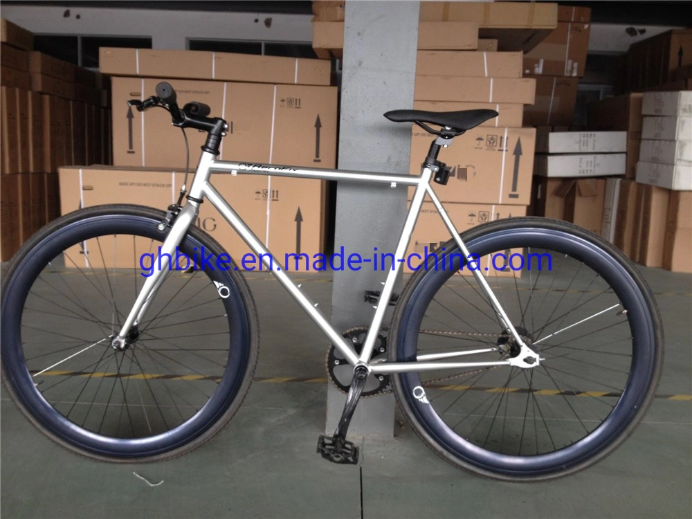 700c Single Speed Silver Color Hi Ten Steel Racing Bicycle Sports Bikes Cycling Fixed Gear Bikes