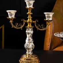 Custom Retro Blue Flower Porcelain Candle Holders - Home Decor Ornament