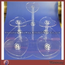 Transparent Heart-shaped Acrylic Cupcake Stand Rack