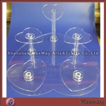Transparent Heart-shaped Acrylic Cupcake Stand Rack