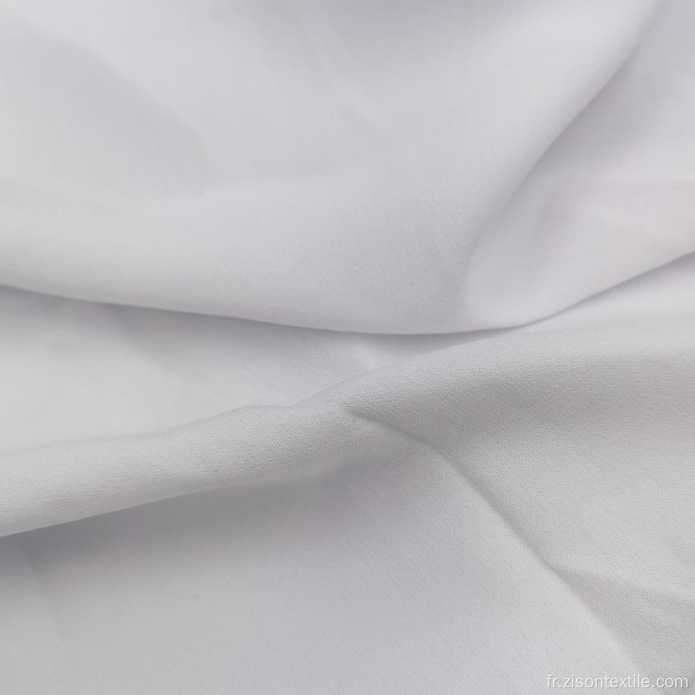 Tissus de femmes de tissu de pêche de laine d'été de polyester blanc