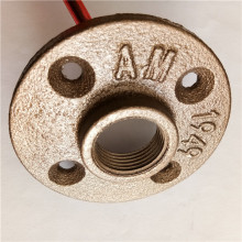 malleable iron pipe fitting-brass color pipe floor flange