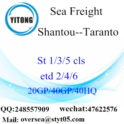 Shantou Port Sea Freight Shipping para Taranto