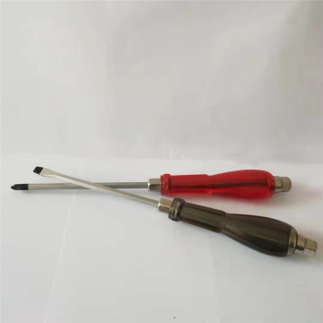 Schraubendrehersätze aus rotem oder grauem Kunststoff mit transparentem Griff