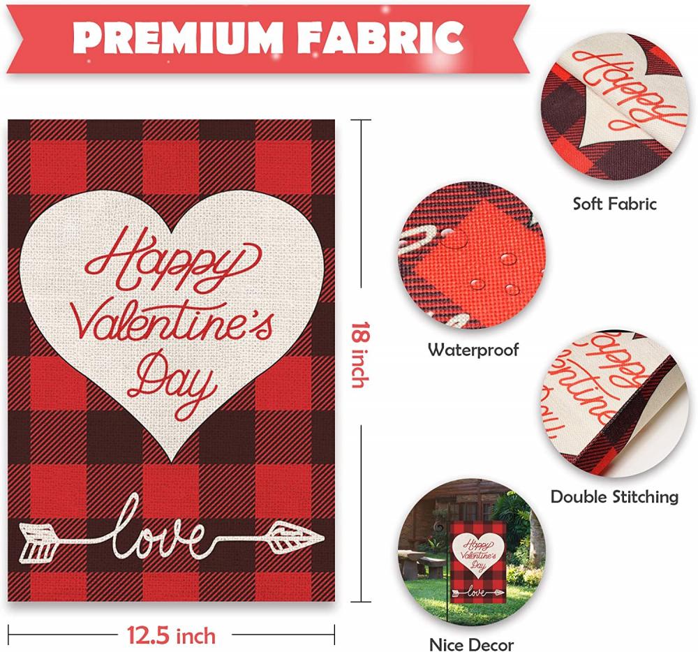 Valentine Buffalo Check Plaid Garden Flag