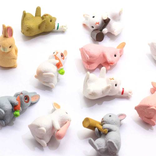 22 * 38 MM résine assortie Kawaii lapin lapins 3D Mini lapins de pâques lapins Cabochons Boutique cheveux arc centre faisant