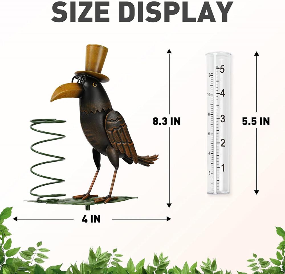 Bird Rain Gauge Stake for Garden Stakes Decor