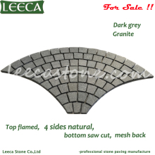 Fan G654 paver on mesh granite cobble mat natural driveway stone