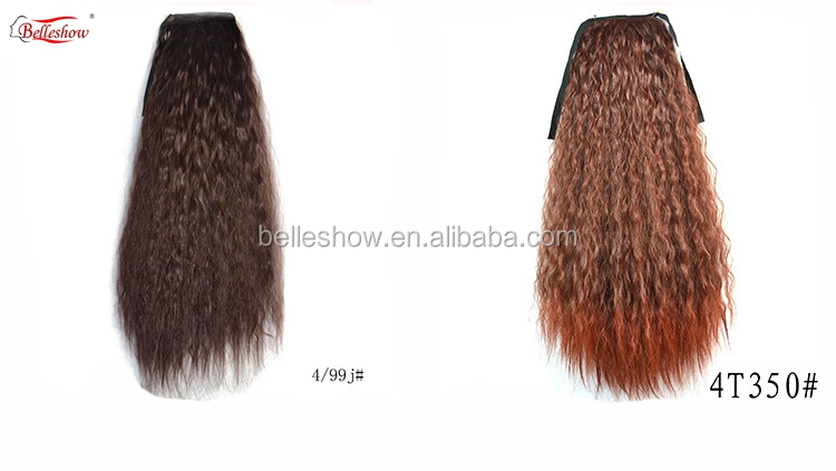 Hot sell Corn hot-sale horsetail synthetic tail strap Corn-long curly-haired ponytail bundled wig ponytail naturl ponytail