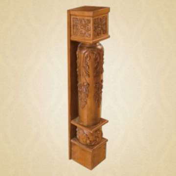 Luxury Design Wood Carving Durable Wooden Staircase Column