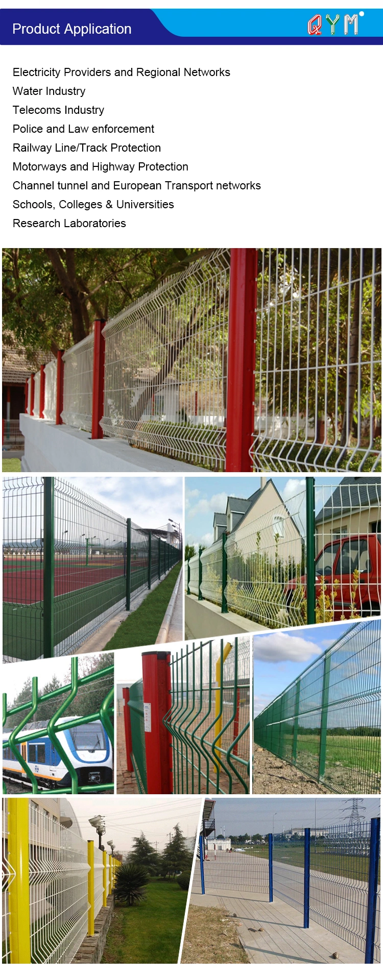 6 Gauge Welded Wire Mesh Fence Panels 3D Curved Garden Fence