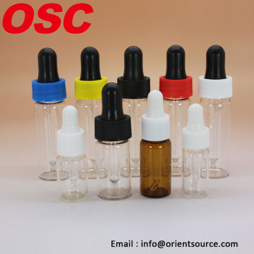 5ml clear essential oil glass dropper vial