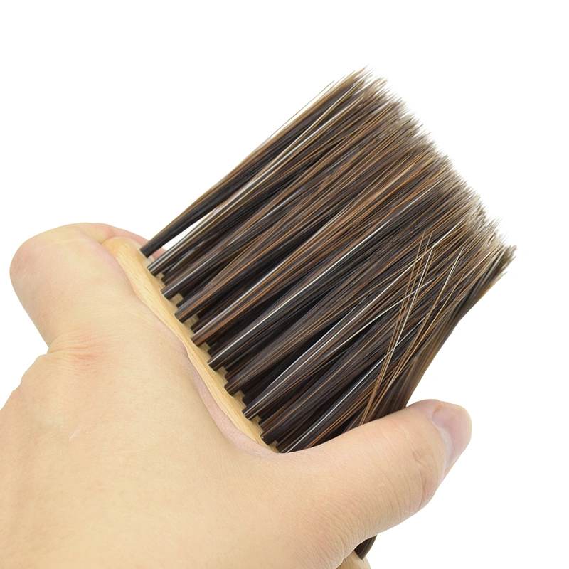 Salon Cleaning Brush Soft Hair Brush Hair Clean Cutting Shaving Neck Duster Round Wood Nylon