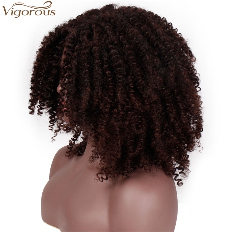 Vigorous Long Dark Brown Wigs Afro Kinky Curly Wigs for Black Women Middle Part Short Synthetic Wigs Heat Resistant Fiber