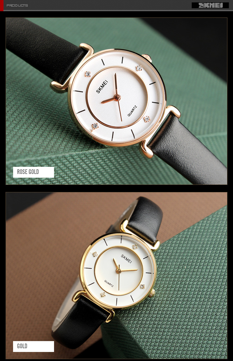 brand name genuine leather wrist watches for women