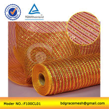 21 inch wide laser two color metallic deco mesh