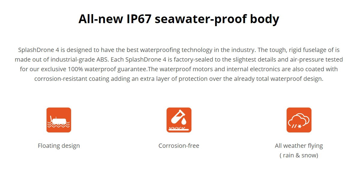 Flying Floating waterproof fishfinding drone Swellpro SplashDrone 4 Night vsion drone rescue drone