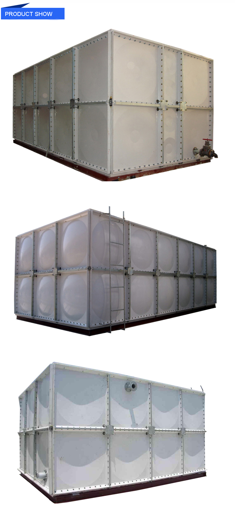 300 liter square frp fiberglass water storage tanks plastic hot water tanks for sale