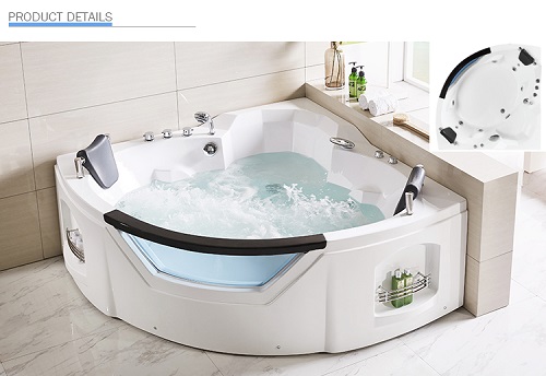 Corner massage tub whirlpool bathtub for 2 person acrylic triangle hot tub