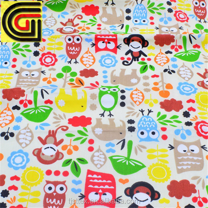 Print zoo animals pattern eco-friendly bamboo baby fabric