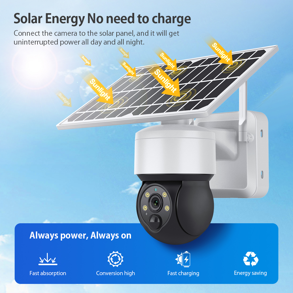 Black White Solar Camera Cctv 01