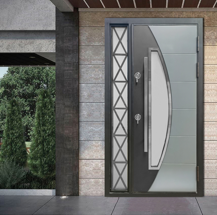 Turkey Style Mother And Son Glass Security Armored Door