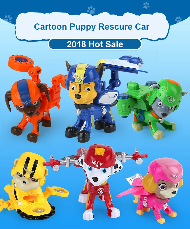 2018 Popular Cartoon Dog Patrol Rescue Racers Car Plastic Children's Toy Car