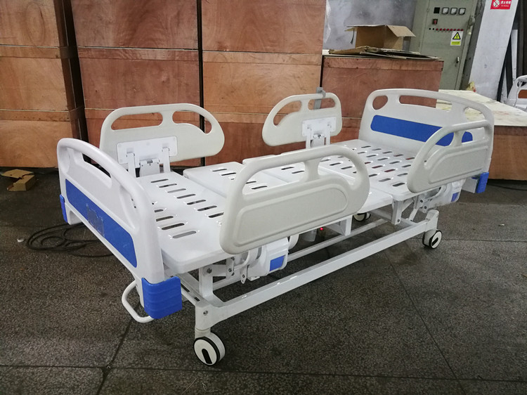 BT-AE011A Buy Hospital Electric Hospital Bed 5 Function medical adult patient adjustable bed ABS rails mattress price