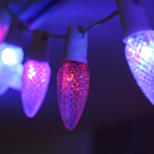 C9 Faceted RGB LED Bulbs for Christmas Decor