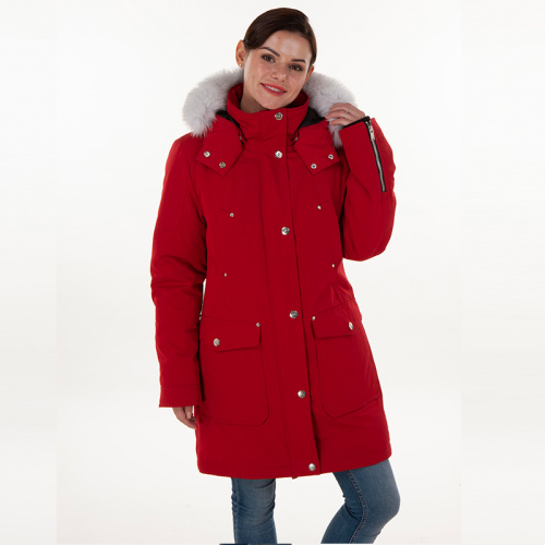 Fashion single-breasted red down jacket