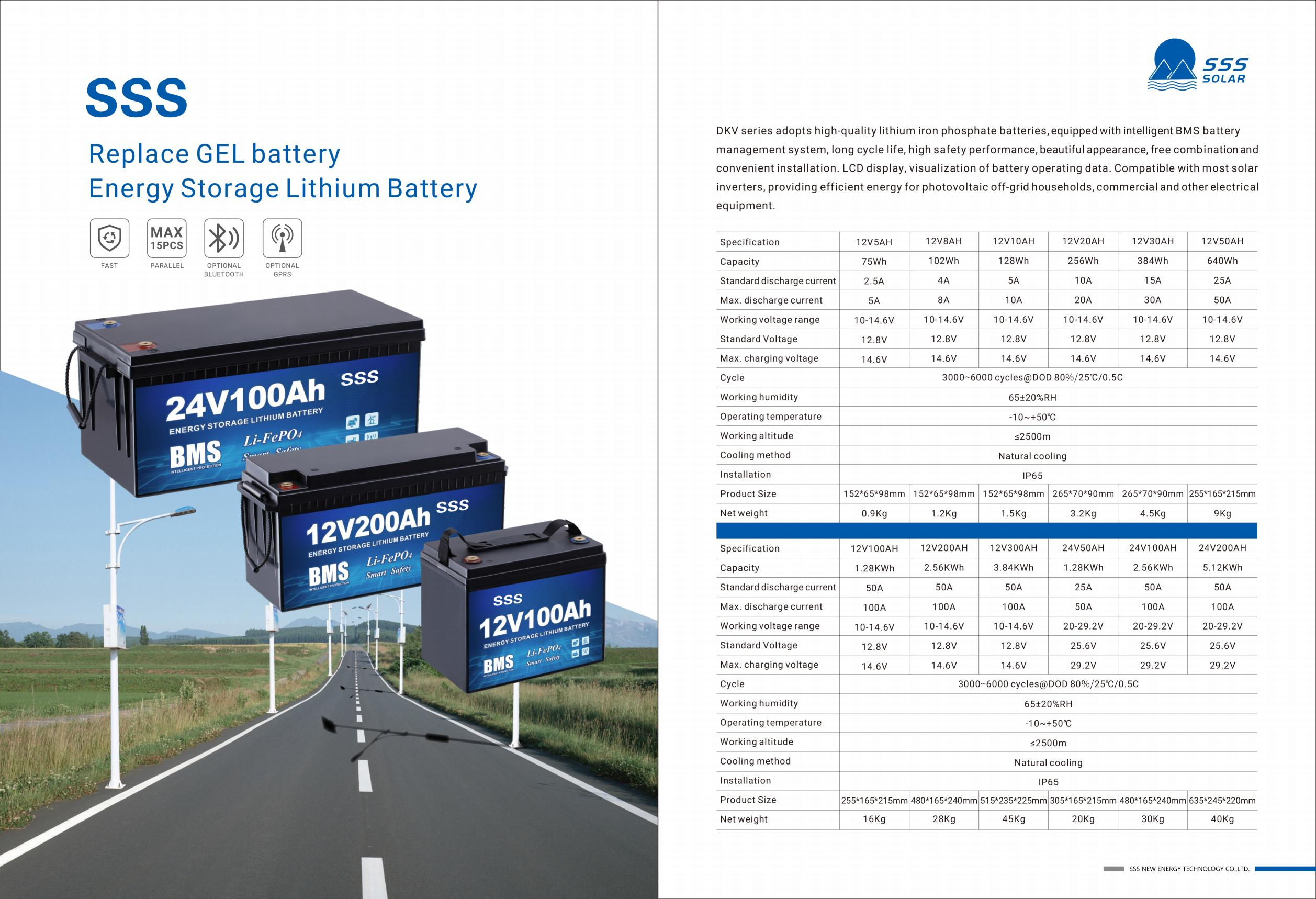 Sss Solar 6000 Cycles Lifepo4 Energy Storage Battery: 12v 100ah, 200ah ...