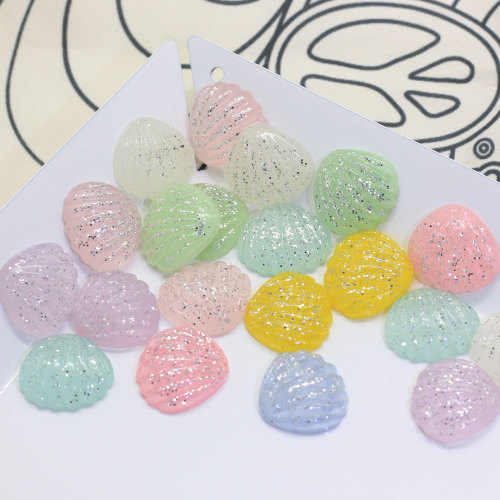 Glitter Mini Sea Shell Cabochon Perline in resina 100pcs Charms Decorazioni fai da te Decorazione artigianale Ornamenti per camera da letto Negozio di ornamenti di gioielli