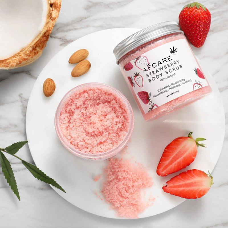 Add to Compareshareoem Wholesale Natural Strawberry Body Scrub Pink Body Exfoliator Scrub Deep Cleansing Facial Body Scrub