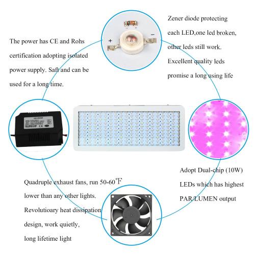 Đèn LED đầy đủ quang phổ thủy canh phát triển ánh sáng