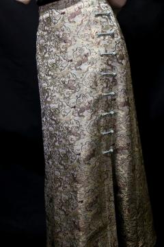 light green silk skirt