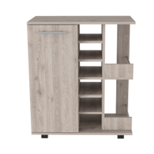 Light Gray Finish Bar Cart with Four Casters - Wells